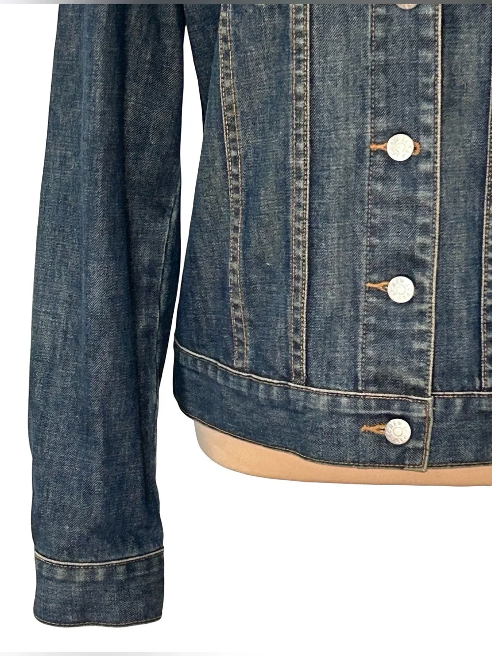 J.Crew Womens Denim Jacket M Dark Wash Jean Trucker Classic Preppy Fall Country